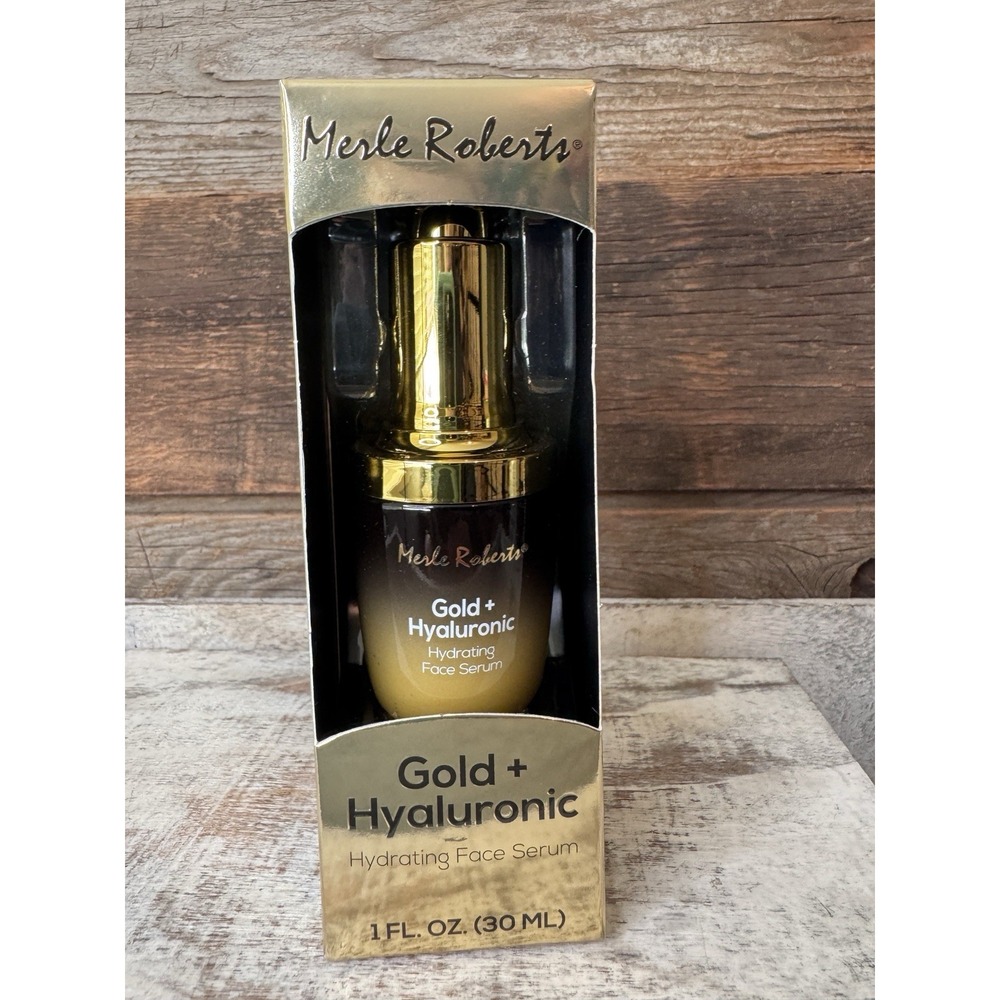 Merle Roberts Gold & Hyaluronic Anti-Wrinkle Face Serum 1 oz NEW  | MSRP = $35